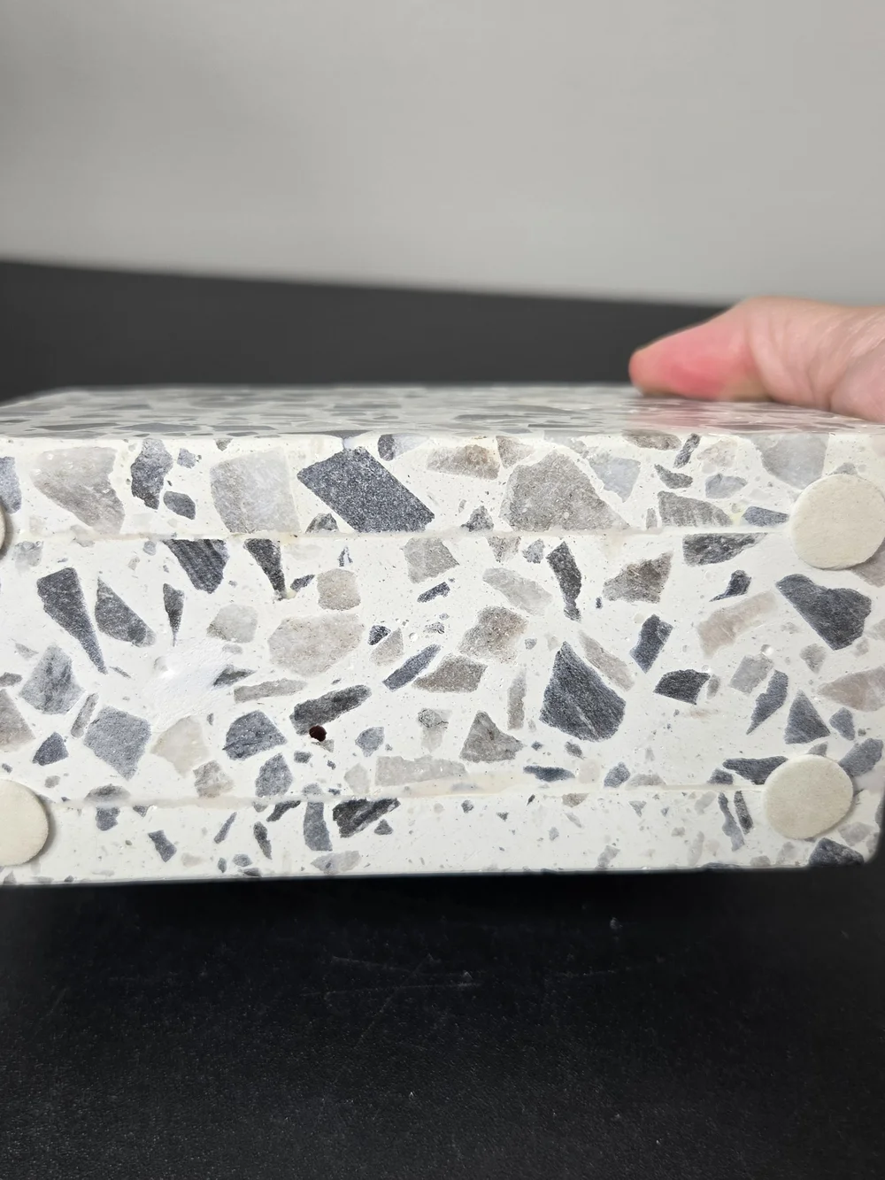 Kitchen Artisanal Supply Terrazzo Napkin Holder - Neutral Speckled Stone